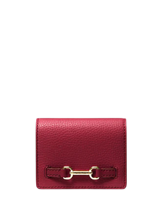 Michael Michael Kors Carson Small Pebbled Leather Wallet Cherry