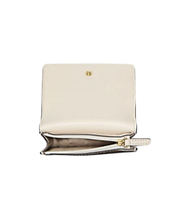 Michael Michael Kors Carson Small Pebbled Leather Wallet Light Cream
