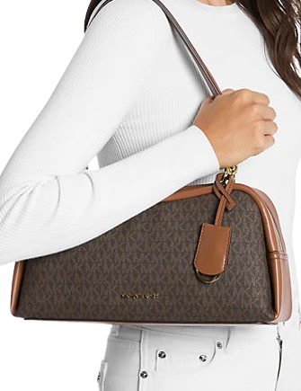 Michael Michael Kors Cecily Medium Signature Logo Shoulder Bag Brown