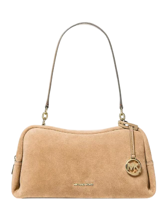 Michael Michael Kors Cecily Medium Suede Shoulder Bag Camel