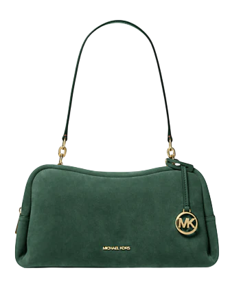 Michael Michael Kors Cecily Medium Suede Shoulder Bag Moss