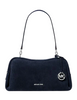Michael Michael Kors Cecily Medium Suede Shoulder Bag Navy