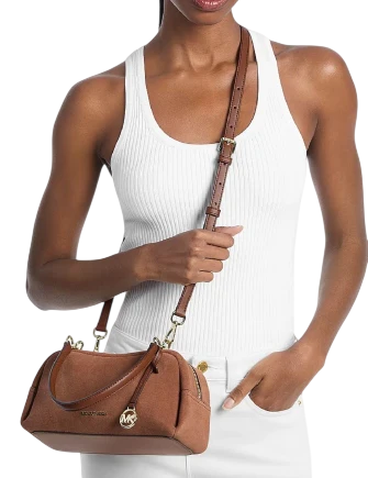 Michael Michael Kors Cecily Small Suede Shoulder Bag Luggage