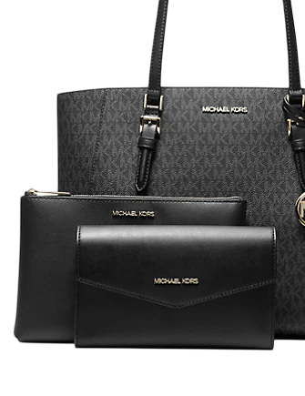 Michael Michael Kors Charlotte Large 3-in-1 Signature Logo Tote Bag Black