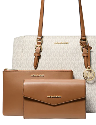 Michael Michael Kors Charlotte Large 3-in-1 Signature Logo Tote Bag Vanilla