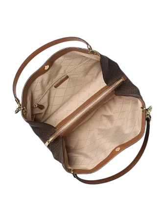 Michael Michael Kors Christina Large Signature Logo Shoulder Bag Brown