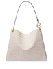 Michael Michael Kors Christina Large Signature Logo Shoulder Bag Light Cream
