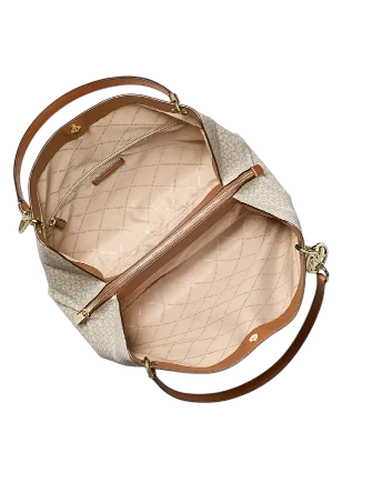 Michael Michael Kors Christina Large Signature Logo Shoulder Bag Vanilla