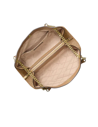 Michael Michael Kors Christina Medium Signature Logo Messenger Bag Camel