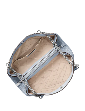 Michael Michael Kors Christina Medium Signature Logo Messenger Bag Pale Ocean