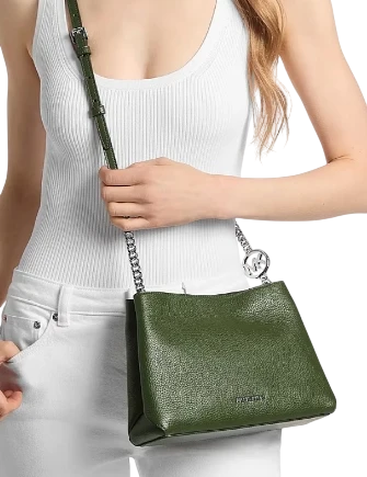 Michael Michael Kors Christina Small Pebbled Leather Crossbody Bag Amazon Green