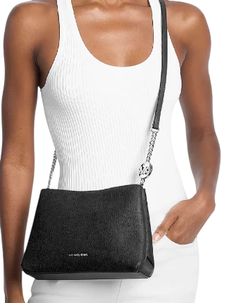 Michael Michael Kors Christina Small Pebbled Leather Crossbody Bag Black