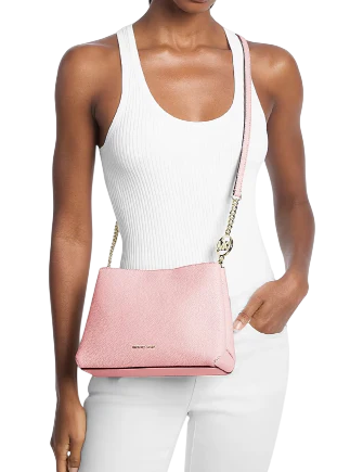 Michael Michael Kors Christina Small Pebbled Leather Crossbody Bag Powder Blush