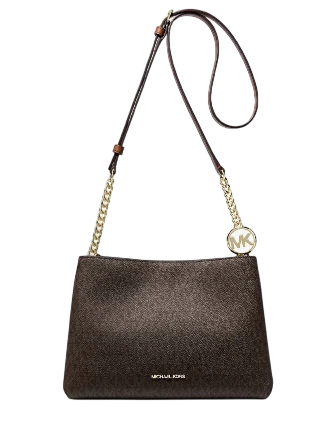 Michael Michael Kors Christina Small Signature Logo Crossbody Bag Brown