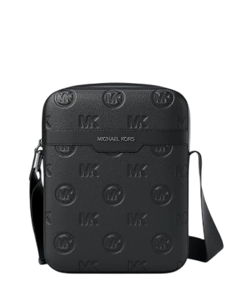 Michael Michael Kors Cooper Logo Debossed Flight Bag Black