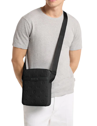 Michael Michael Kors Cooper Logo Debossed Flight Bag Black