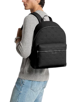 Michael Michael Kors Cooper Medium Logo Debossed Dome Backpack Black