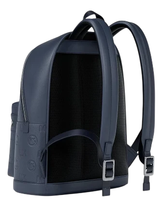 Michael Michael Kors Cooper Medium Logo Debossed Dome Backpack Navy
