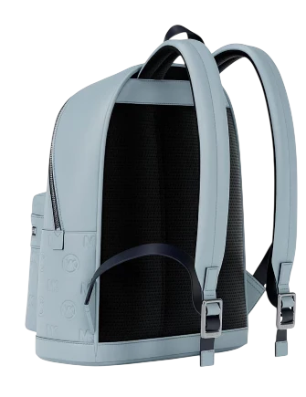Michael Michael Kors Cooper Medium Logo Debossed Dome Backpack Pale Ocean