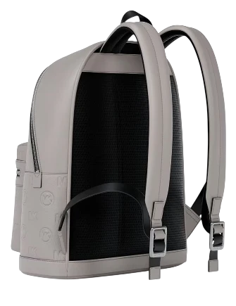 Michael Michael Kors Cooper Medium Logo Debossed Dome Backpack Pearl Grey