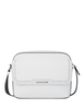 Michael Michael Kors Cooper Medium Pebbled Leather and Signature Logo Camera Crossbody Bag Bright White