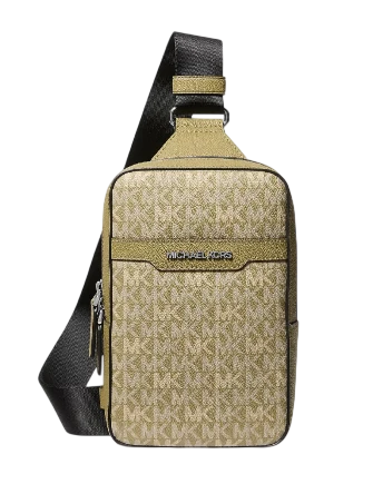 Michael Michael Kors Cooper Medium Signature Logo Sling Bag Oregano