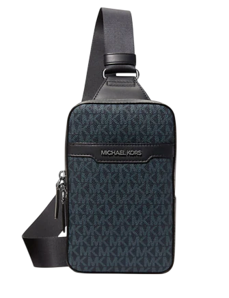 Michael Michael Kors Cooper Medium Signature Logo Sling Pack Admiral Pale Blue