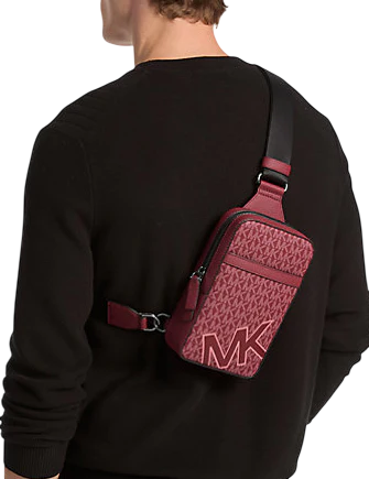 Michael Michael Kors Cooper Medium Signature Logo Sling Pack Cherry