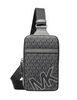 Michael Michael Kors Cooper Medium Signature Logo Sling Pack Gunmetal