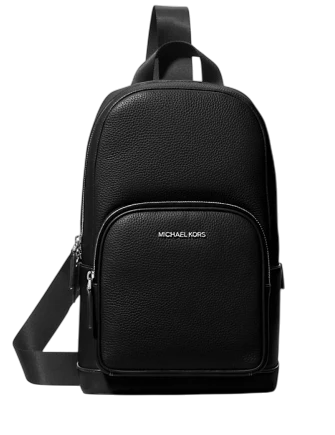 Michael Michael Kors Cooper Pebbled Leather Sling Pack Black