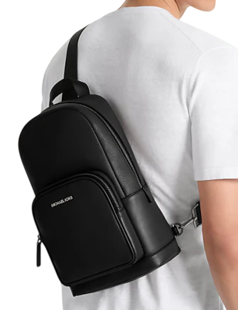 Michael Michael Kors Cooper Pebbled Leather Sling Pack Black