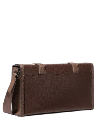 Michael Michael Kors Cooper Pebbled Leather and Signature Logo Trunk Crossbody Bag Nutmeg