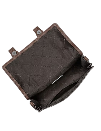 Michael Michael Kors Cooper Pebbled Leather and Signature Logo Trunk Crossbody Bag Nutmeg