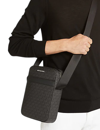 Michael Michael Kors Cooper Signature Logo Flight Bag Black