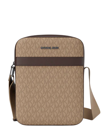 Michael Michael Kors Cooper Signature Logo Flight Bag Camel