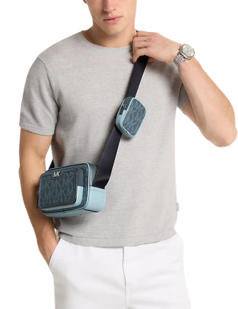 Michael Michael Kors Cooper Small Signature Logo Camera Crossbody Bag With Pouch  Admiral 