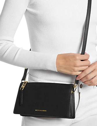 Michael Michael Kors Empire Large Leather Convertible Crossbody Bag Black