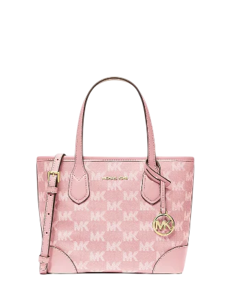 Michael Michael Kors Eva Extra-Small Logo Jacquard Convertible Tote Bag Powder Blush