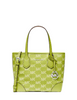 Michael Michael Kors Eva Extra-Small Logo Jacquard Denim Convertible Tote Bag Lime
