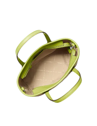 Michael Michael Kors Eva Extra-Small Logo Jacquard Denim Convertible Tote Bag Lime