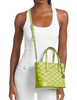 Michael Michael Kors Eva Extra-Small Logo Jacquard Denim Convertible Tote Bag Lime