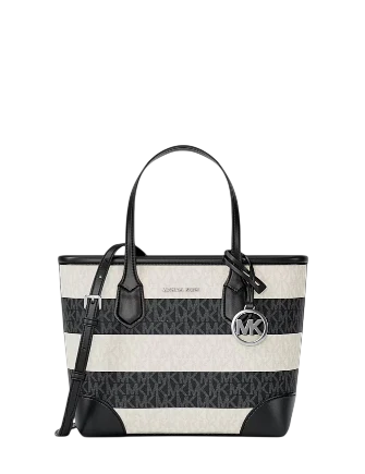 Michael Michael Kors Eva Extra-Small Signature Logo Convertible Crossbody Bag Black White