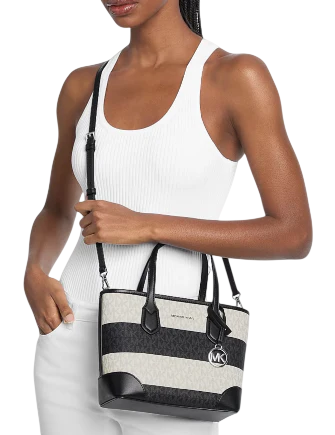 Michael Michael Kors Eva Extra-Small Signature Logo Convertible Crossbody Bag Black White