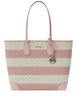 Michael Michael Kors Eva Large Striped Signature Logo Tote Bag Powder Blush