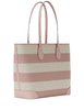 Michael Michael Kors Eva Large Striped Signature Logo Tote Bag Powder Blush