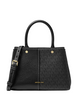 Michael Michael Kors Flora Medium Signature Logo and Leather Satchel Black