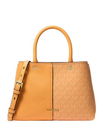 Michael Michael Kors Flora Medium Signature Logo and Leather Satchel