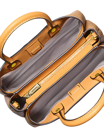 Michael Michael Kors Flora Medium Signature Logo and Leather Satchel Honeywheat