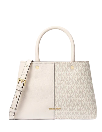 Michael Michael Kors Flora Medium Signature Logo and Leather Satchel