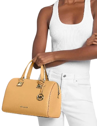Michael Michael Kors Grayson Medium Pebbled Leather Duffel Bag Honeywheat